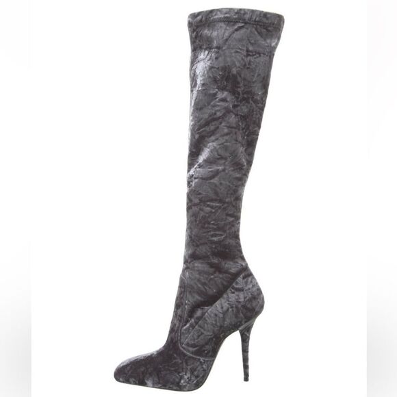 Saint Laurent Velvet Sock Boots - Picture 1 of 5